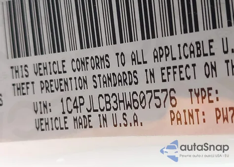 2017 Jeep Cherokee Latitude Fwd z USA, uszkodzony, nr VIN 1C4PJLCB3HW607576